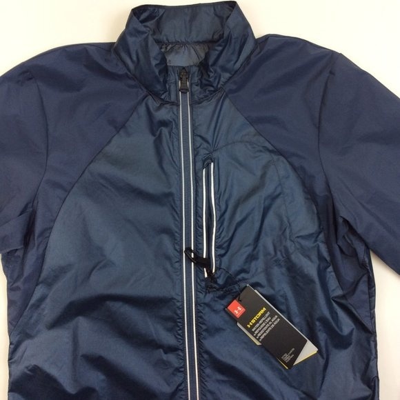 Under Armour Women's Small Outdoor Impasse Wind Jacket 1350958 Blue Black - Picture 6 of 11